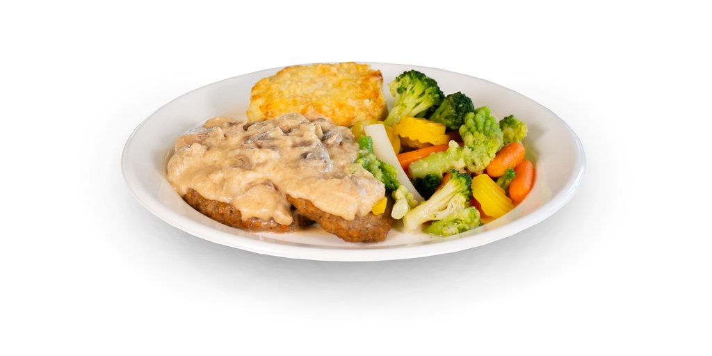 Hamburgertätschli an Champignonsauce